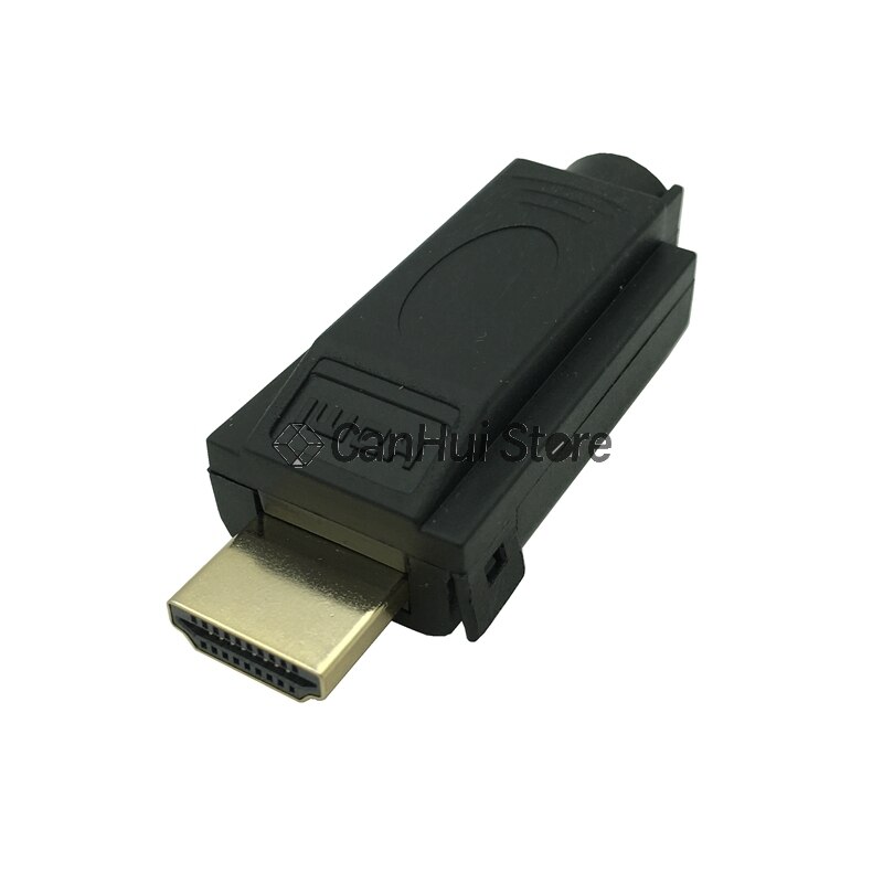 Conector sin soldadura con cubierta negra, terminal de Conexión macho HDMI 19P, 1 ud.