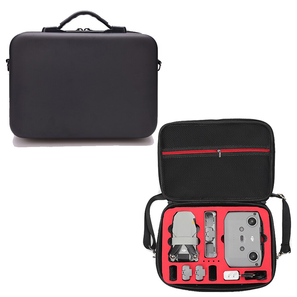 Dji mavic mini 2 vandtæt opbevaringspose håndholdt beskyttende æske bæretaske til dji mavic mini 2 tilbehør: Sort (rød indre)