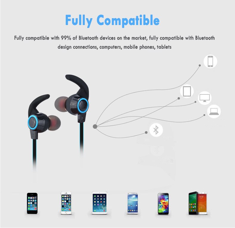 Neck-Opknoping Oordopjes Bluetooth Koptelefoon Draadloze Sport In Ear Draadloze Koptelefoon Met Microfoon Controller Voor Iphone Xiaomi Huawei