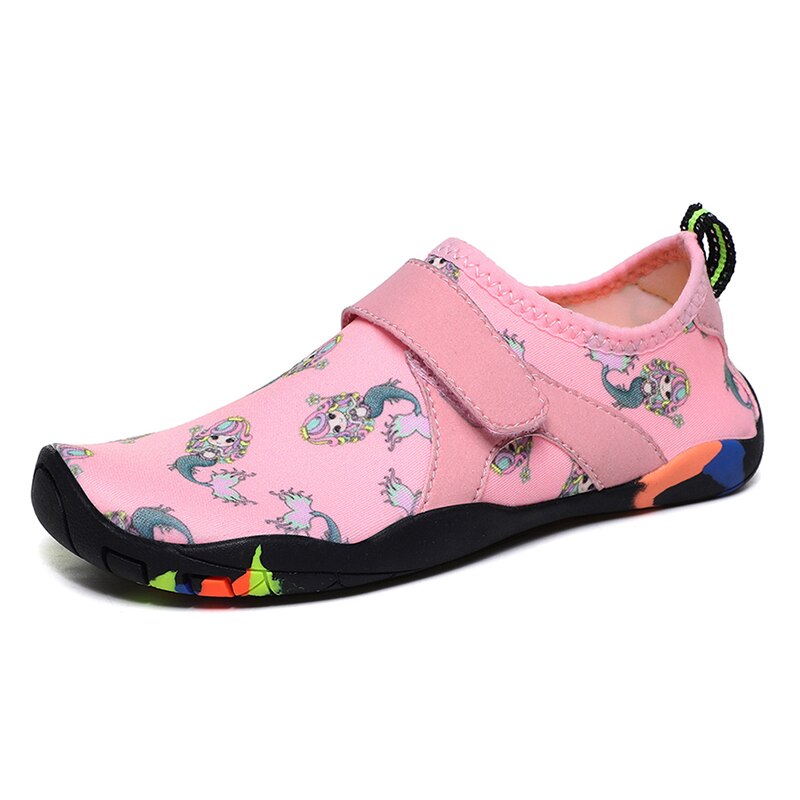 Enfants chauds nager chaussures d'eau séchage rapide antidérapant pieds nus Wading chaussures pour garçons filles CNT 66: Rose / 4
