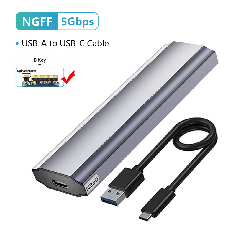 UTHAI M11 M.2 Caixa de disco rígido SSD de estado sólido sem ferramentas NGFF/5G Caixa de disco rígido de protocolo duplo Tipo-C3.1: Default Title