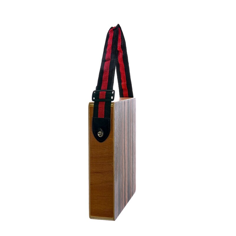Wood Traveling Cajon Box Drum Stringed Persussion Instrument with Shoulder Strap
