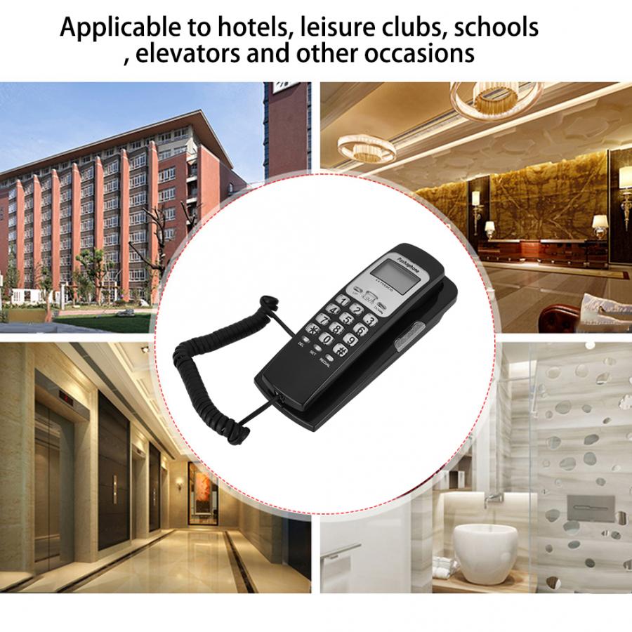 Hotel Corded Telephone Home Office Hanging Landline Telephone Wired Caller ID Display Telephone with LCD Screen Display