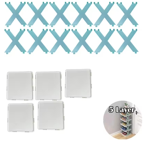 Schoenenrekken Opbergorganisator Afneembare schoenenrekken Bespaart familiehuishoudrek Meerlaags eenvoudige schoenenplank Kleurkast: Dark Gray