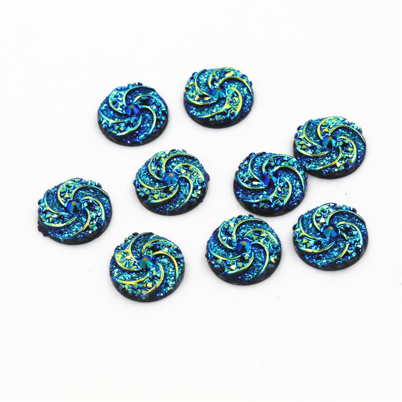 40pcs 12mm Mix Colors Windmill Style Flat back Resin Cabochon For Bracelet Earrings accessories: G1-03