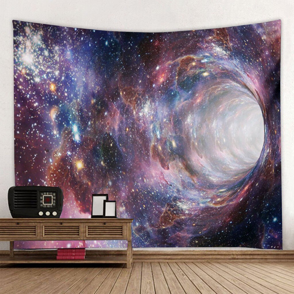 Système solaire planète lune tissu tapisserie murale Hippie décor à la maison trou noir tapisserie murale couverture Mandala tenture murale tapis