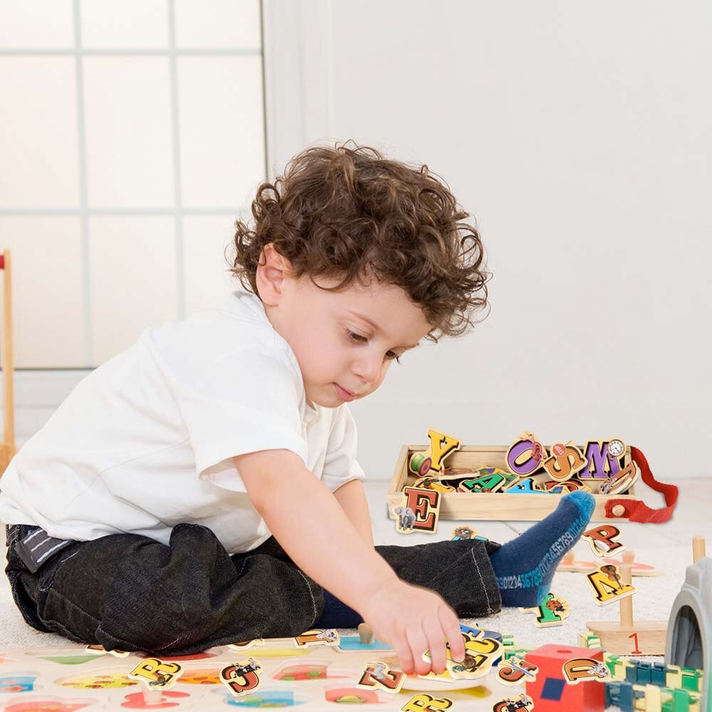Kinderen Puzzel Kinderen Intellectuele Ontwikkeling Spel Speelgoed Magnetische Houten Alfabet Boerderij Speelgoed Kinderen Puzzel Speelgoed