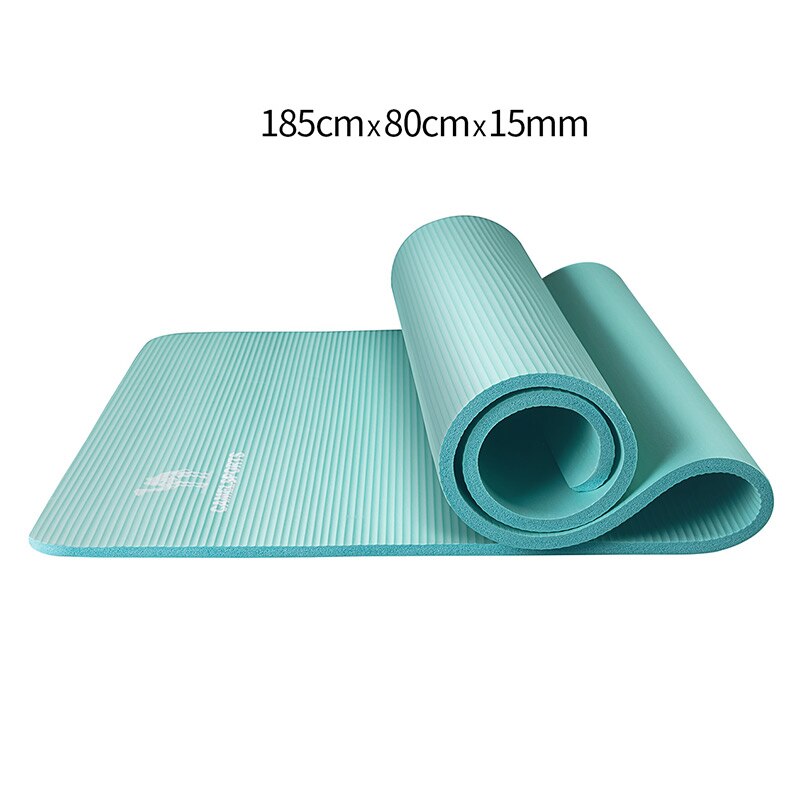 CAMELYOGA Yoga Mat - 185cm x 80cm - 15mm Thick - NBR Fitness Training Gym Accessory: Lake Blue 15mm