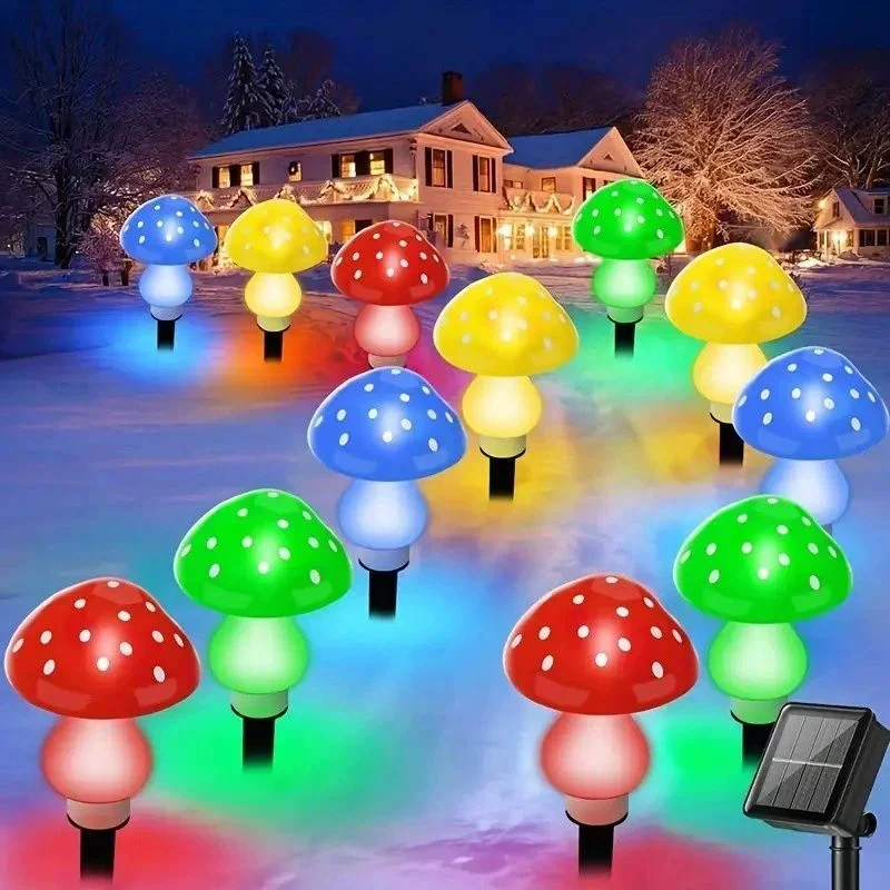 Piquets de champignons solaires lumières lampes agariques extérieures 8 Modes d'éclairage mariage cour Patio champ de neige pelouse décoration de rue