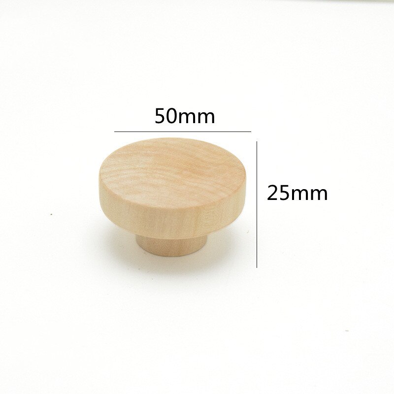 Gancho de madera Natural para colgar ropa, colgador de ropa montado en la pared, Soporte redondo decorativo para llaves, manija de puerta, accesorios de baño, ganchos decorativos: B50MM