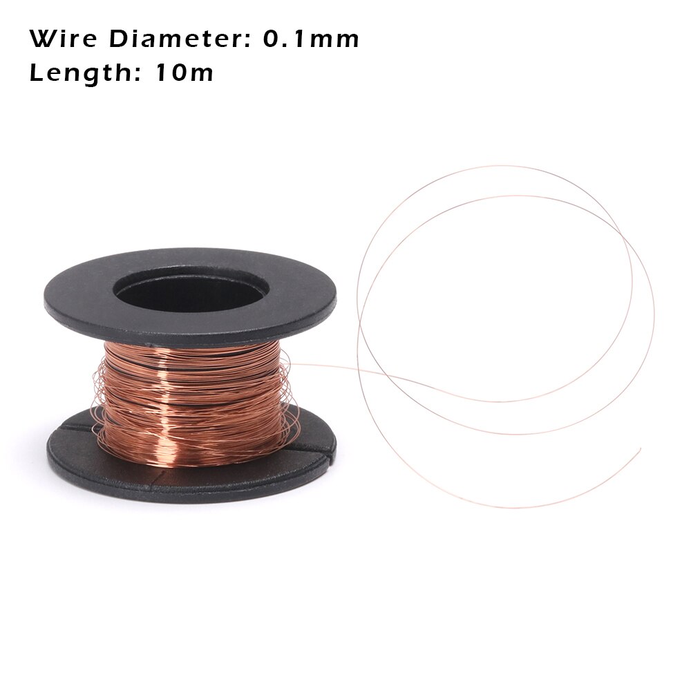 Alambre de soldadura de cobre de 0,1mm, alambre esmaltado de enlace Pcb, herramientas de reparación de aislamiento Diy, suministros de soldadura de 10m de longitud, Cable de bobina, 5 piezas/1 unidad