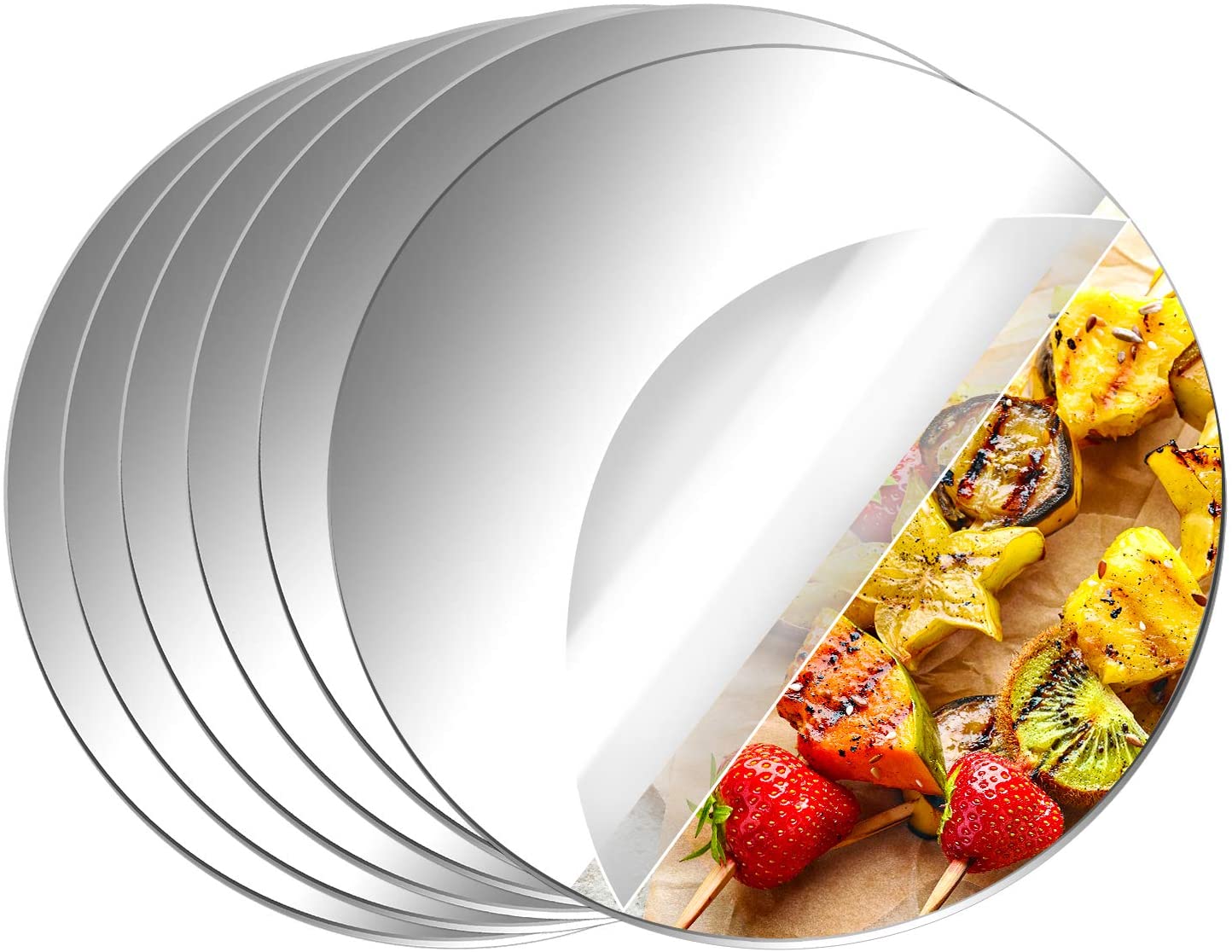 Round Wall Mirror for Wedding Decorations Decor Candle Tray Plate for Baby Shower Parties 2mm thickness 100mm 200mm 300mm