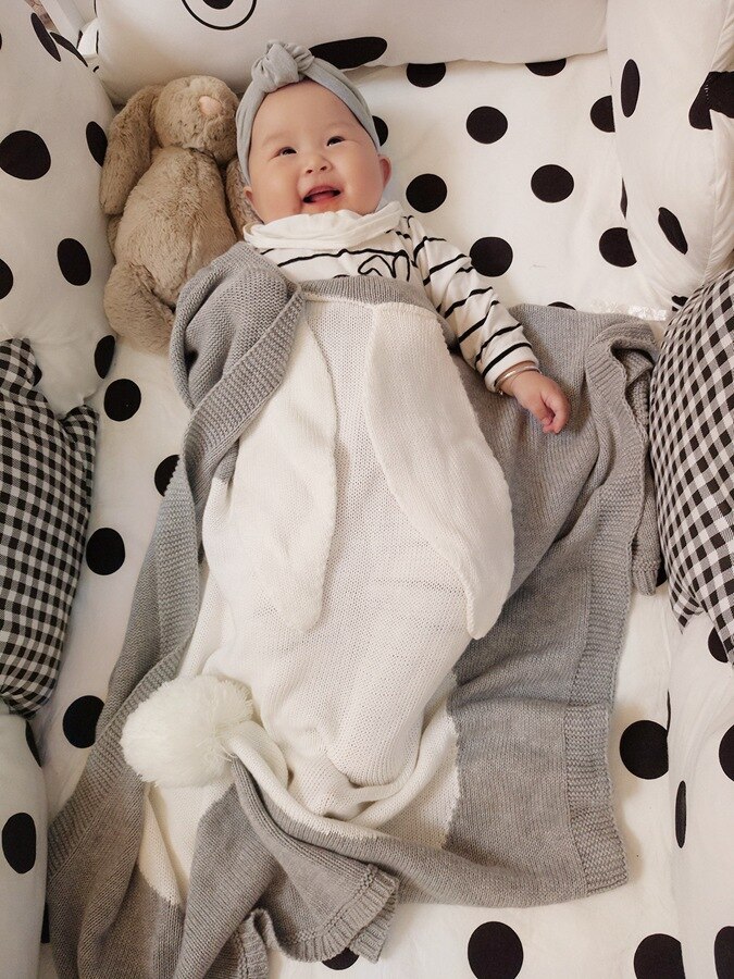 Manta de bebé para niña, manta tejida para morder, manta suave para bebé, sofá, cuna, edredón, manta para bebé para invierno y otoño