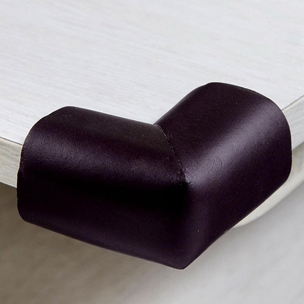 4PCS/Set Baby Safety Corner Protection Silicone Protector Furniture Corners Angle Edge Protection Child Safety Corner Protector: brown