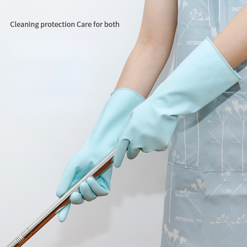 Household Washing Dishes Household Cleaning Laundry Gloves To Protect Hands Natural Latex Durable Velvet Gloves Gloves Kitchen