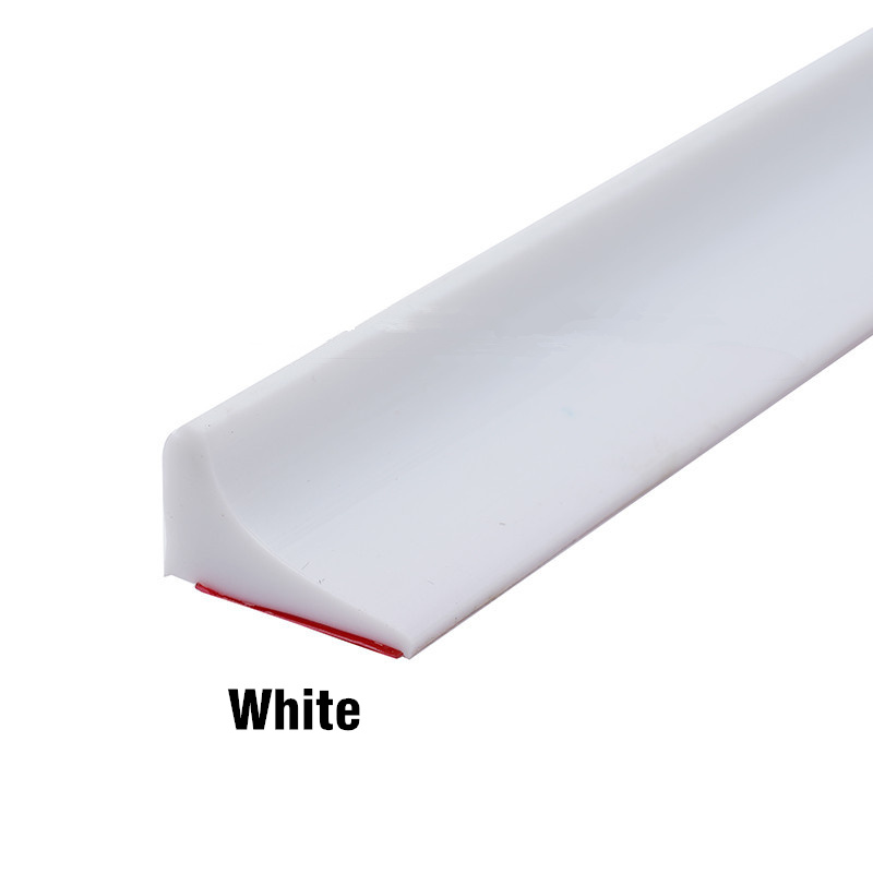Silicone Water Stopper Countertop Water Retaining Strip Kitchen Bathroom Washing Machine Shower Threshold Dam Barrier: WHITE / 84.5mm
