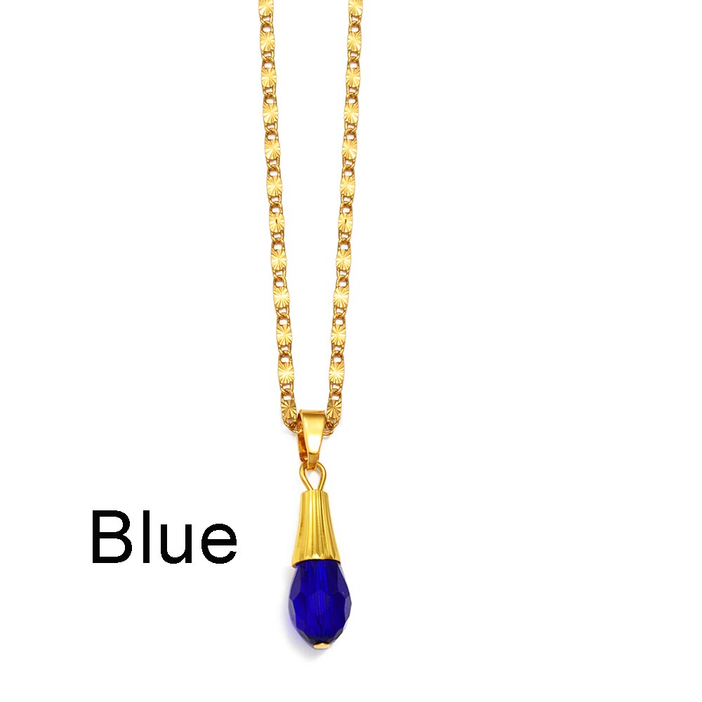 Anniyo Hawaiian Multiple Colour Ball Pendant Necklaces for Women Girls Crystal Jewelry Guam Micronesia Chuuk Pohnpei #256006: Blue Ball / 45cm or 17.7 Inches