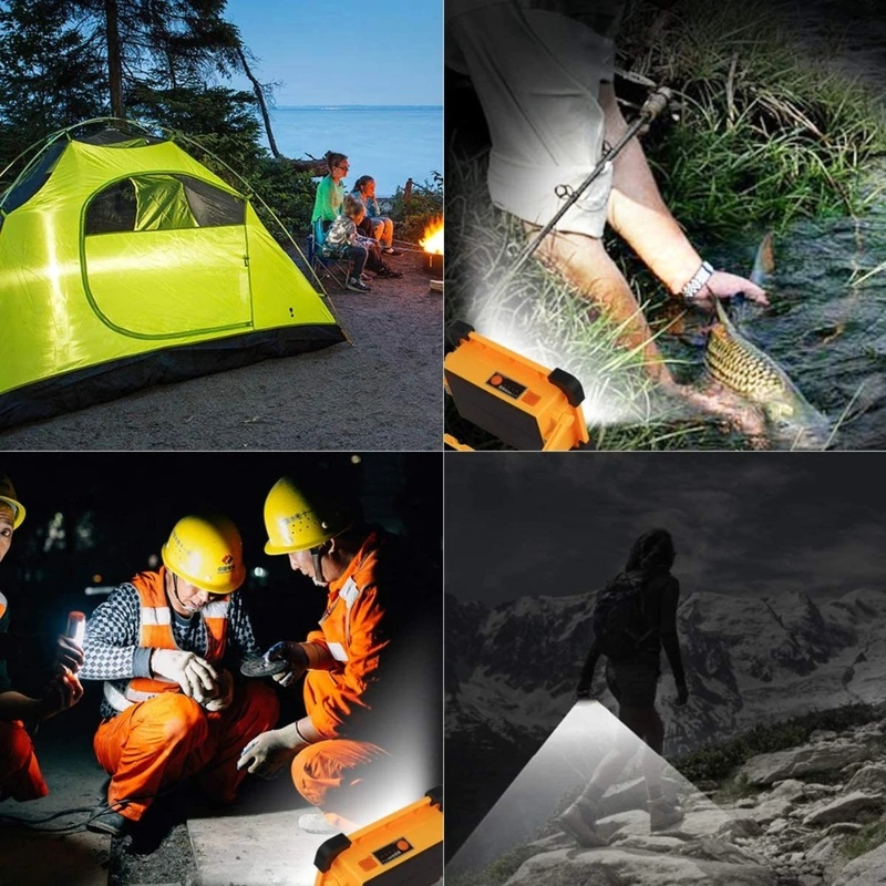 Portable Solar High Power Rechargeable LED Magnet Flashlight Camping Lantern Fishing Light Outdoor Emergency Repair Work Light