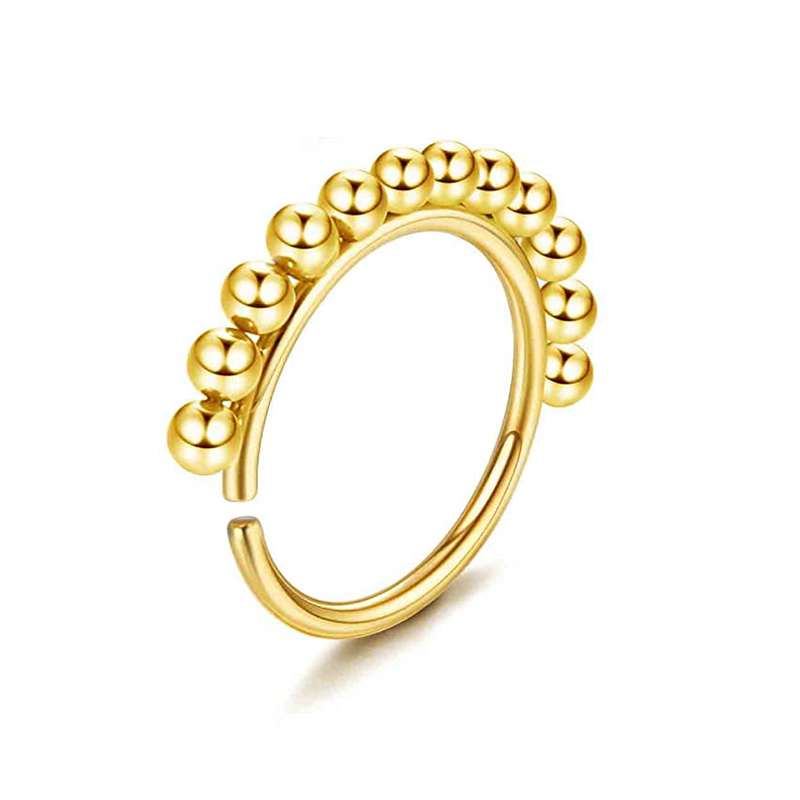 Drperfect-anillos para la nariz para mujer, tachuelas de acero quirúrgico de 20G, aro para la nariz, sacacorchos en forma de L, anillo para la nariz, joyería para Piercing en la nariz: PLATEADO