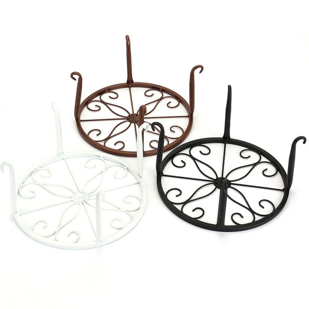 Smedejern blomsterpotte rack blomst basion display hjem indretning runde plantestativ gulv pottestander skabe have balkon selv