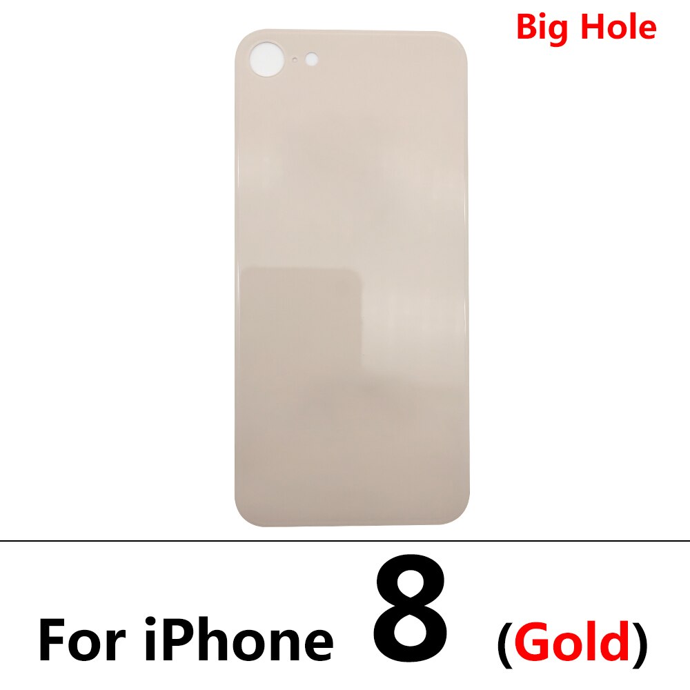 Big Hole tylna szklana pokrywa baterii dla Iphone 8 Plus XR pokrywa baterii szklana pokrywa tylnej obudowy wymiana obudowy: For iPhone 8 Gold