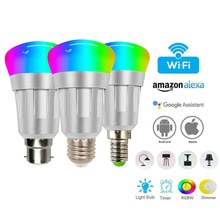 7 W E27/B22/E14 RGBW Led Licht WIFI Smart Lamp Verlichting Bluetooth Lamp Kleurverandering Dimbare voor Thuis Voor Alexa Google Thuis