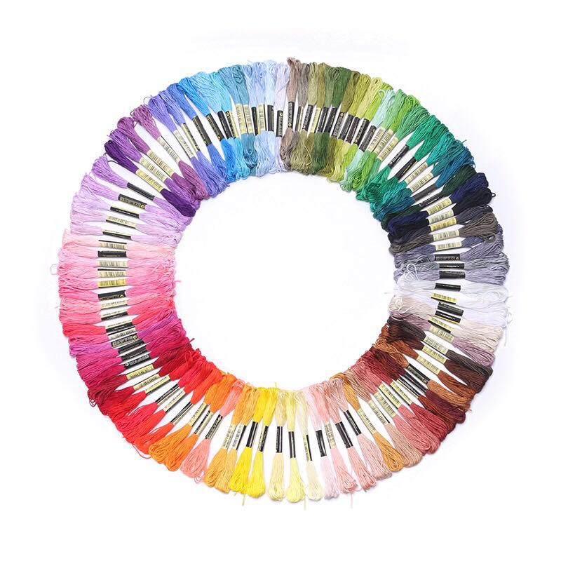 Embroidery Thread Gradient Colors DMC Floss Cross Stitch Kit Premium Rainbow Embroidery DIY Threads Crafts Cotton Sewing Skein