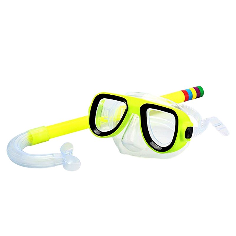 Gafas de natación para niños, máscaras de PVC para nadar y bucear, conjunto de máscara y esnórquel, accesorios de buceo subacuático: YELLOW