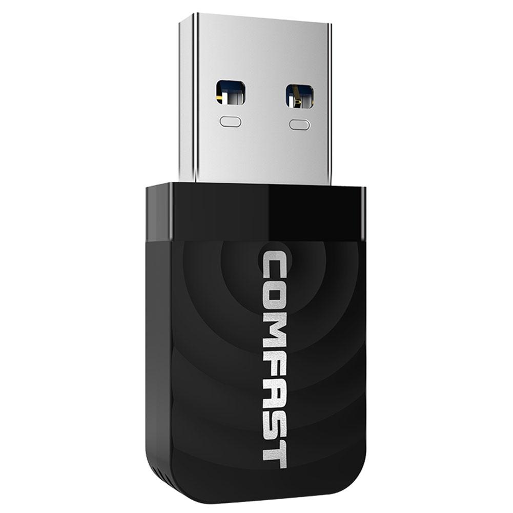 Comfast Usb Draadloze Netwerkkaart 1300Mbps Ethernet Wifi Adapter Dongle Receiver 802.11 B/G/N Dual Band voeding Poort