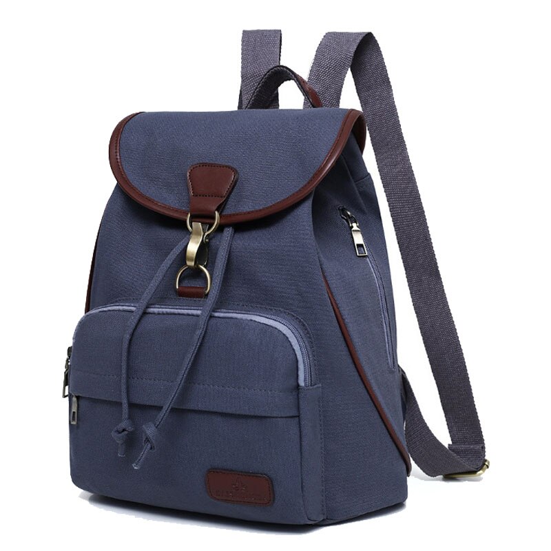 Chuwanglin Female women canvas backpack preppy style school Lady girl student school laptop bag mochila bolsas ZDD6294: Blue 2