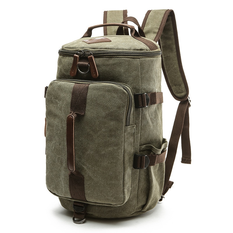 Snap tours de lona bolsa de viaje para los hombres de gran capacidad hombre equipaje de mano durante la noche de lona bolsa de fin de semana de mochila de viaje: ARMY GREEN-SMALL