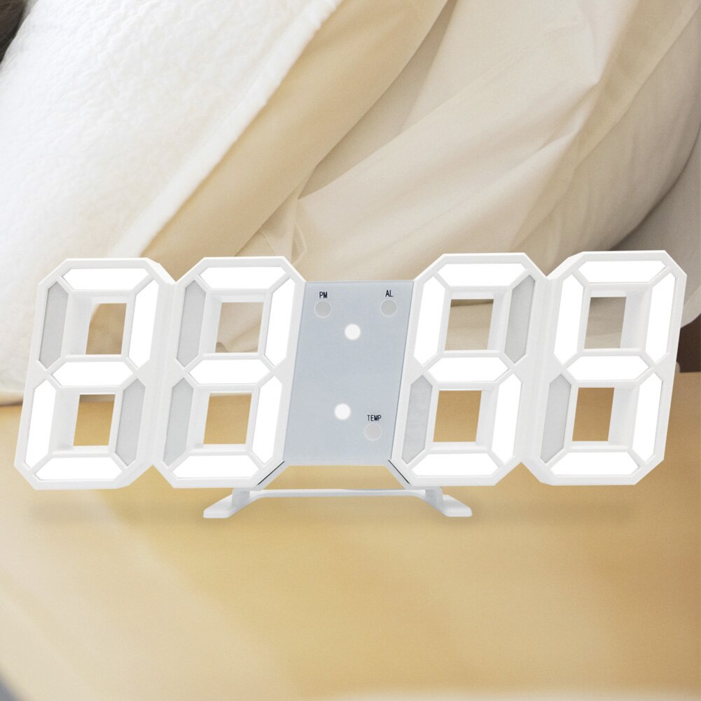 3D LED Digital Alarm Clocks Wall Hanging Watch Snooze Function Table Clock Calendar Thermometer Display Office Electronic Watch