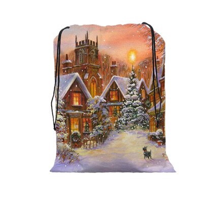 De zak vrolijke kerst print tas kerst trekkoord tassen dames multi-stijl reisrugzak wolesale: 06