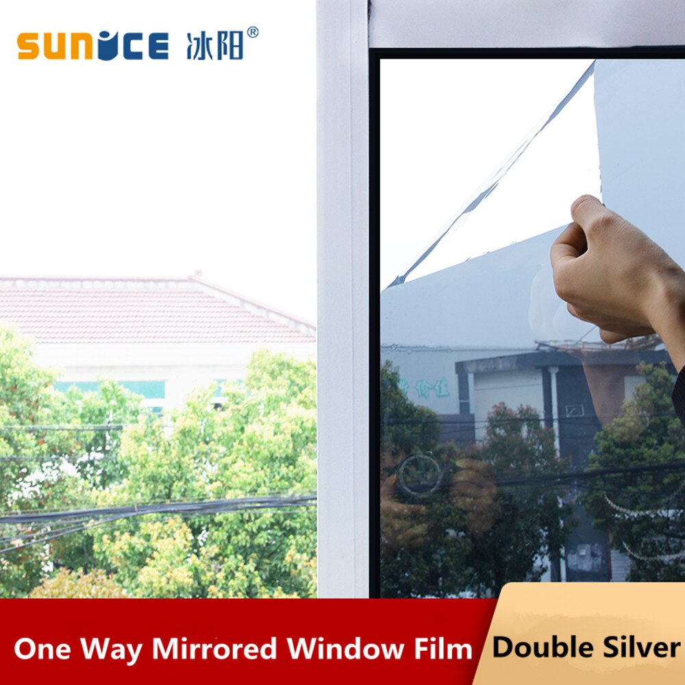 Zilver & Zilver Een Manier Mirrored Solar Tint Film Warmte Reductie Vinyl Zelfklevende Sticker Decals Privacy Window Tint