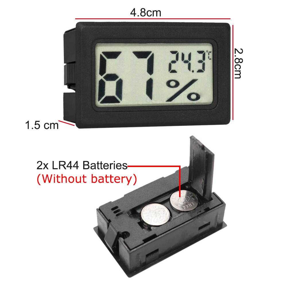 Indoor Mini Digitale Lcd Temperatuur Sensor Vochtigheid Meter Thermometer Hygrometer Gauge Instrumenten Kabel Koelkast Thermometers