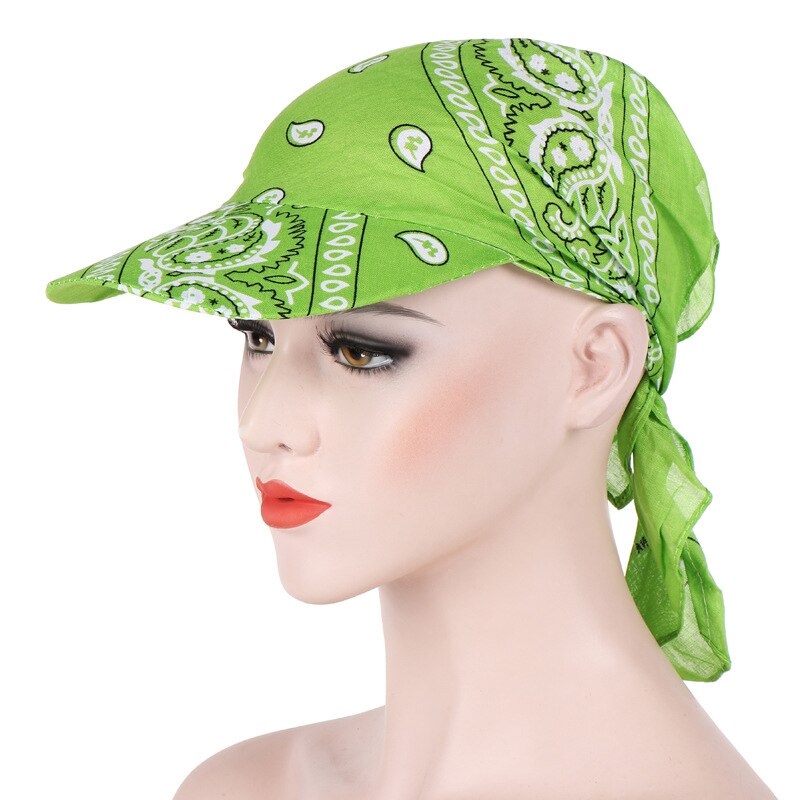 Women Head Scarf Visor Hat with Wide Brim Sunhat Summer Beach Sun Hats Female Casual Printed Cap Women Headscarf Baseball Cap: Color 3