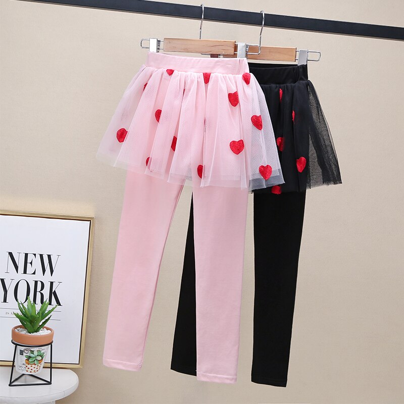 Delle Ghette delle ragazze 100% Cotone Culottes Leggings Coreano di Stirata Pantaloni Delle Ragazze Skinny Cuore Del Modello Dei Bambini Delle Ghette Pantaloni 2-8 Anni