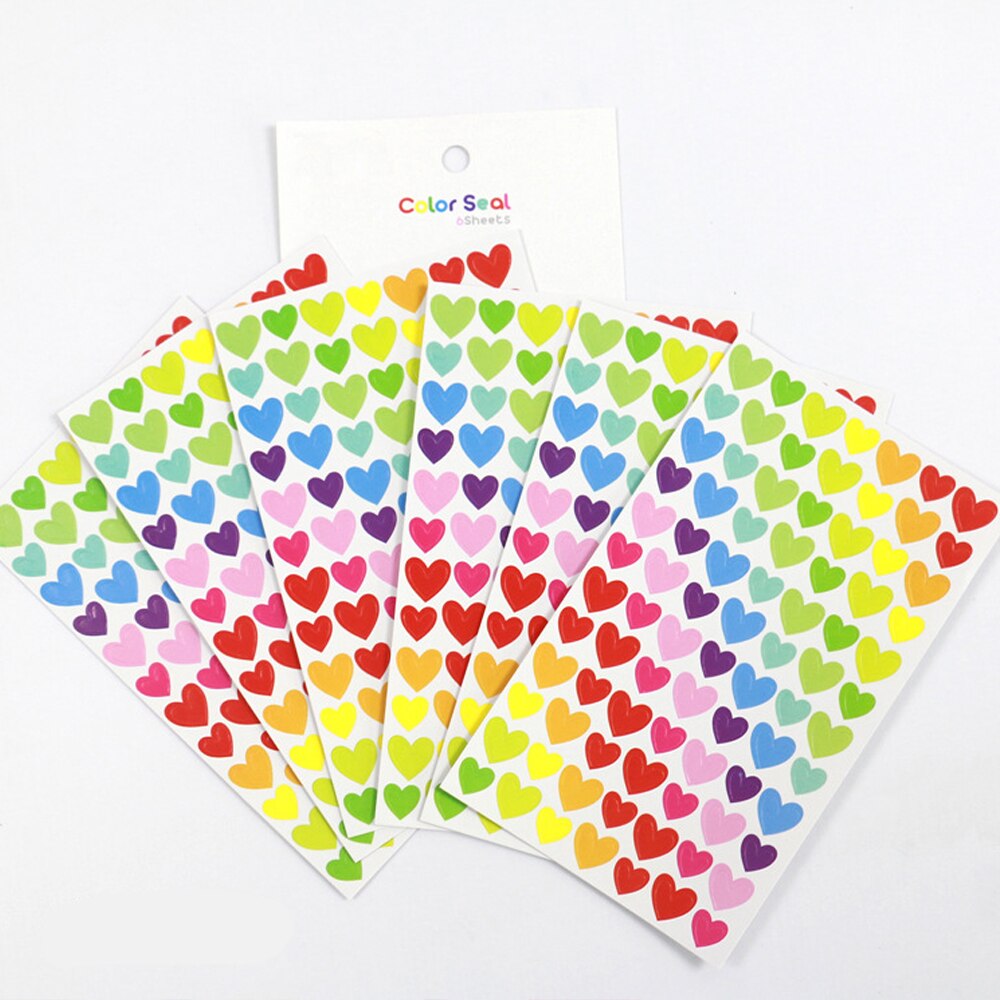 Kawaii Cartoon Dots Love heart Stickers Patterns Cute Stationery Sticker Decorative collage Scrapbooking planner Album aesthetic: Love heart