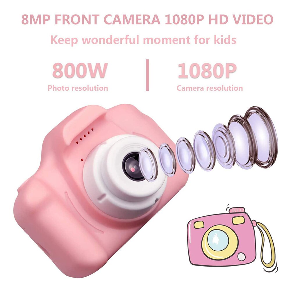 Dual Lens Kids Children Mini Digital Camera + 32GB TF Card USB Card Reader Children Camera With Protective Case Birthday