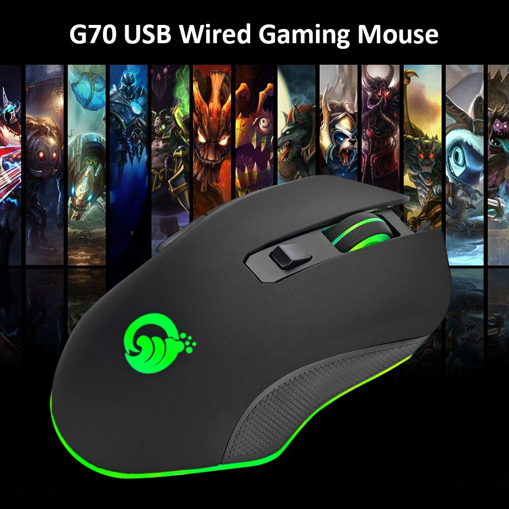 Wired Mouse Classic Delicate G70 USB Wired Gaming Mouse 6 Buttons 3200DPI Optical Computer Mouse Gamer Mice