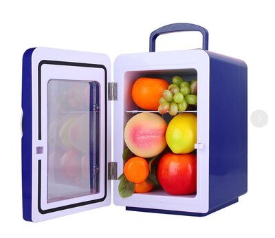 Household Refrigerator Fridge Freezer Dual Use Cold And Refrigerator Compact Home &amp; Vehicle Icebox Refrigerator: Blue