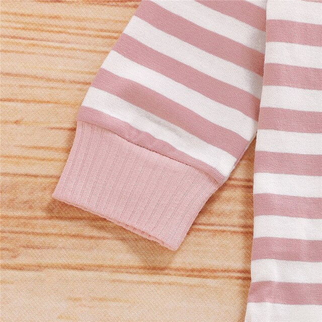Newborn Baby Girls Boys Tie-Dye Outfit Set Long Sleeve Striped Romper Top + Pants 2Pcs Clothes Suit