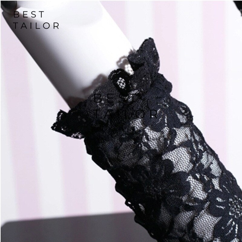 Black White Lace Wedding Gloves Steampunk Lolita Accessoire Retro Mariage Agaric Horn Gotic Cuffs Gant Femme Bridal Accessories