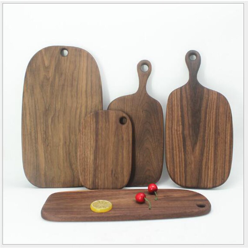 1 pcs Black Walnut Chopping Blocks Kitchen Wood Food Plate Wooden Pizza Sushi Bread Whole Wood Tray Cutting Board No Paint