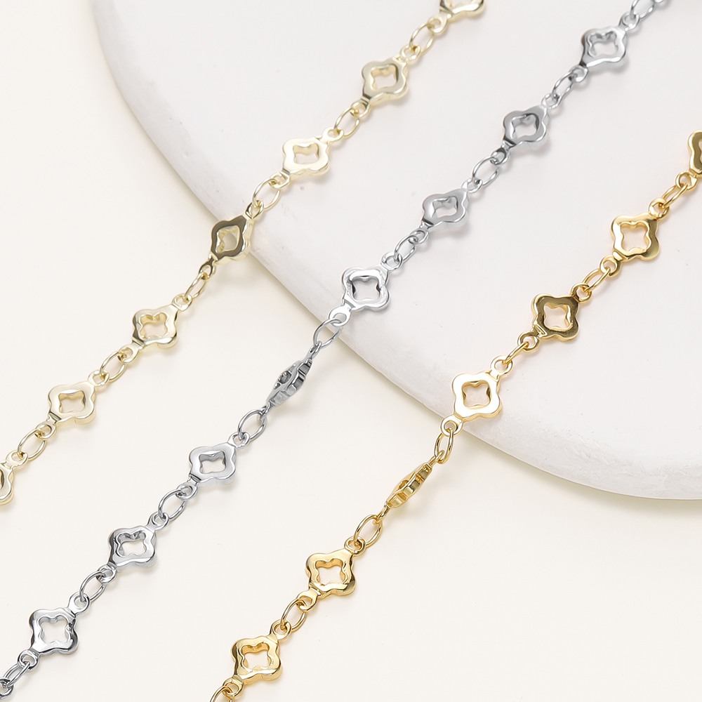 1 metro/paquete 5,5 MM 14/18K cadena rombo de latón chapado en oro para la fabricación de joyas collar pulseras cadena suministros para fabricación de joyas