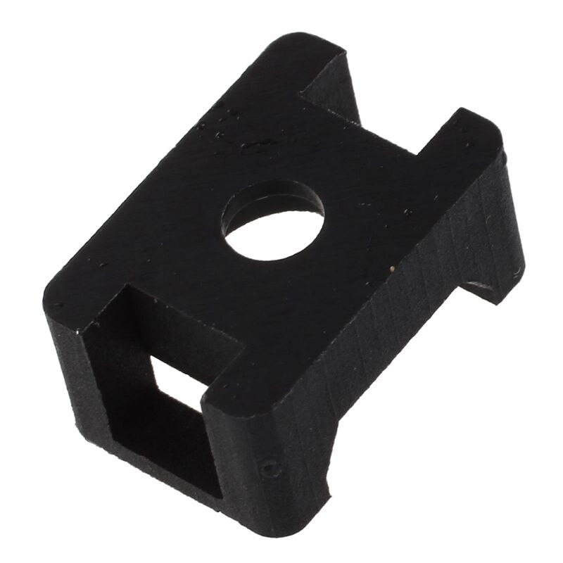 Black 9mm Cable Tie Mount Saddle Type Plastic Wire Bundle Holder 100Pcs CNIM