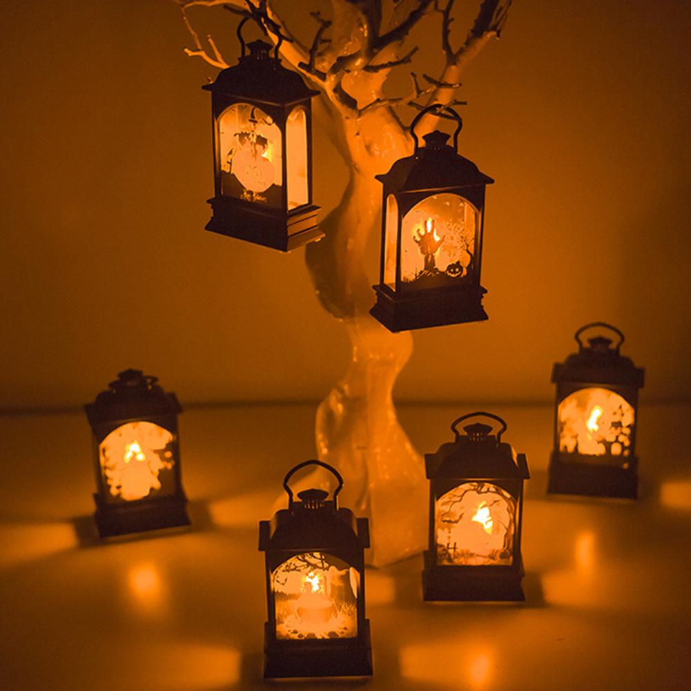Halloween Pompoen Heks Ghost Led Licht Opknoping Lamp Lantaarn Thuis Party Decor