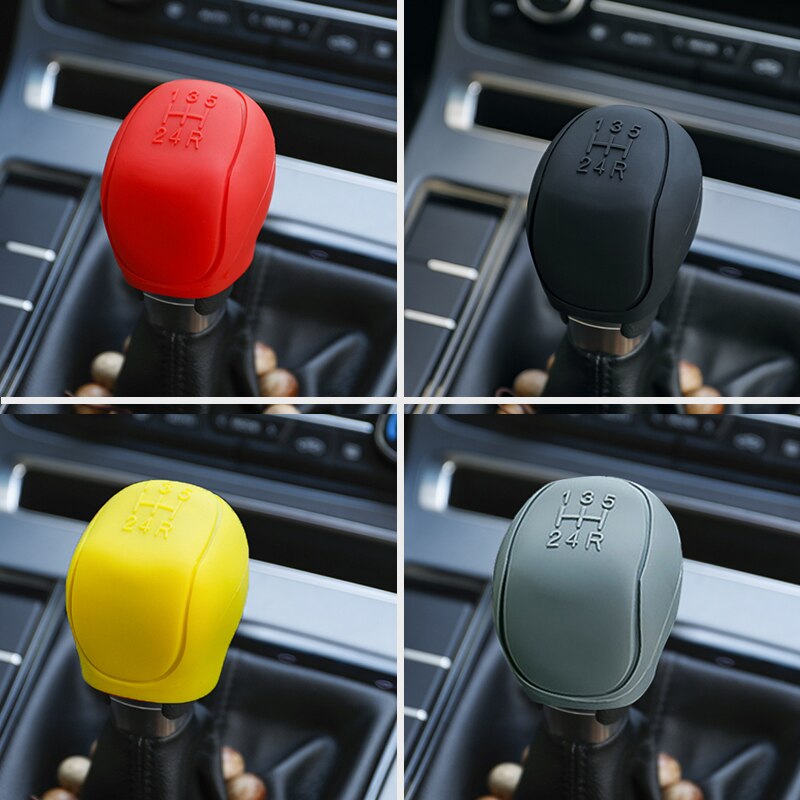Pomo de palanca de cambios de silicona para coche, cubierta de perilla de freno de mano, funda protectora de piel, estilo de coche