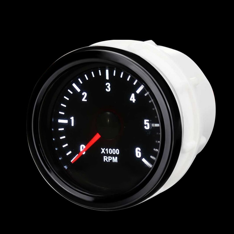 52mm LED 0-6000 RPM (On dash) White Electrical Tac... – Grandado