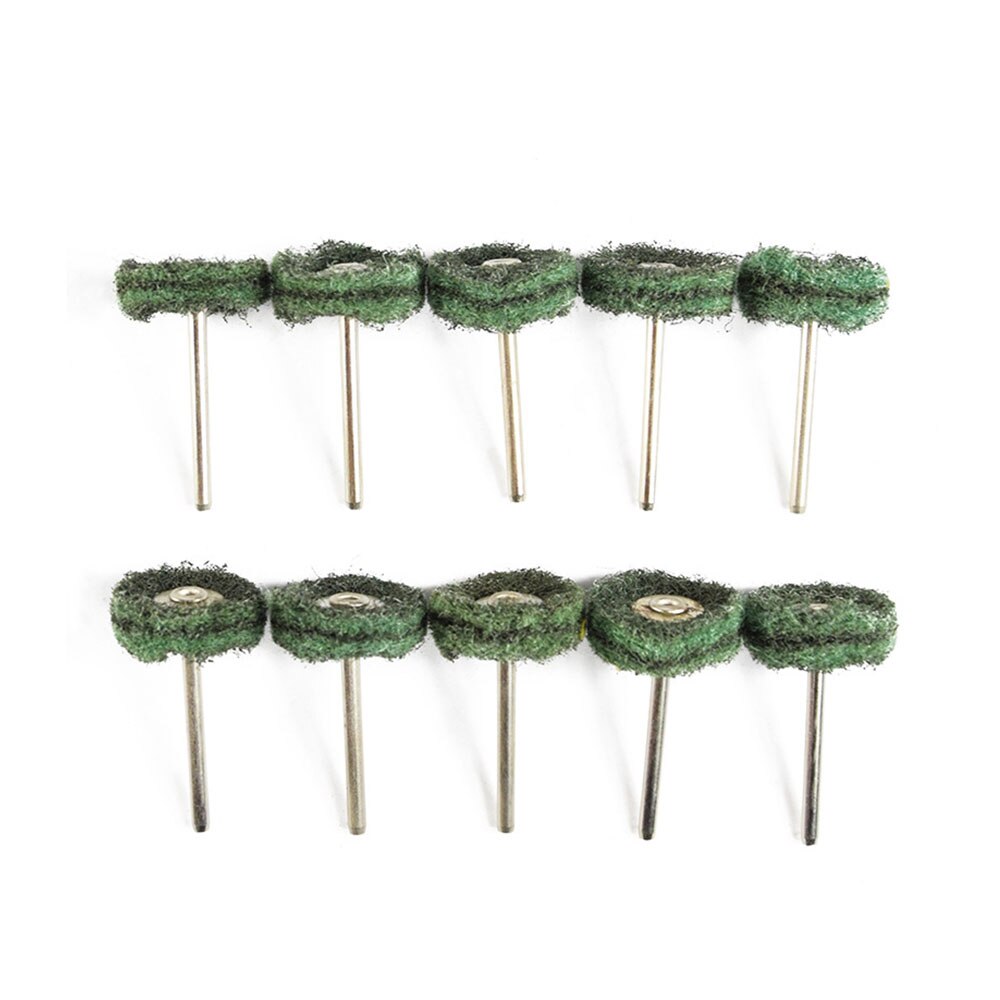 Almohadilla abrasiva para estropajo de fibra de nailon, cabezal de lijado de 1 "y 25mm para Dremel, juego de 40 Uds. De cepillo de cuatro colores, 10 Uds.: 10PCS GREEN